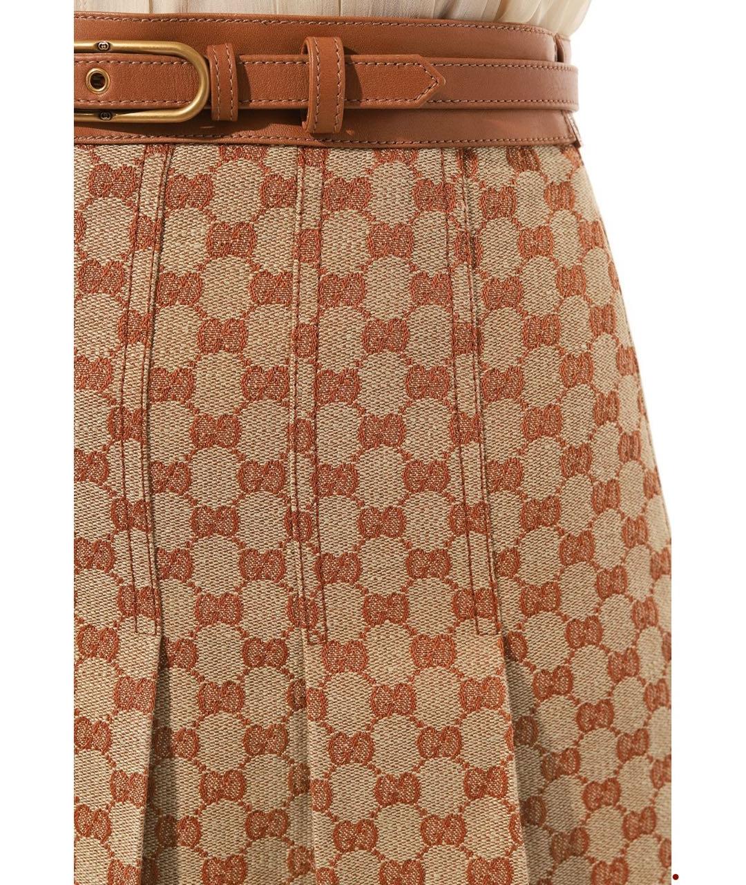 GUCCI Коричневая юбка миди, фото 4