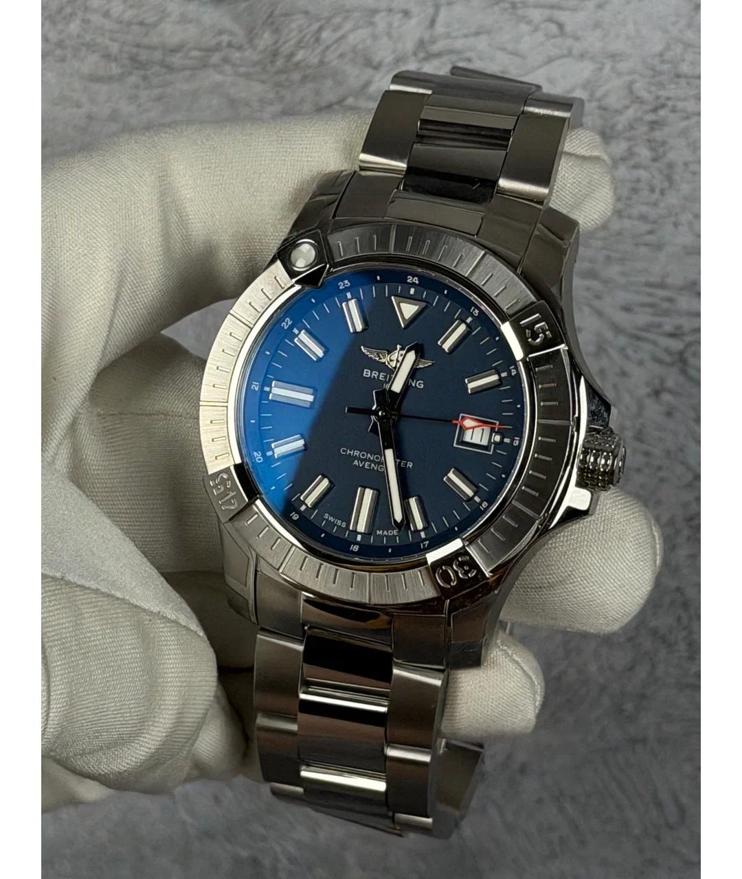 BREITLING Синие металлические часы, фото 3