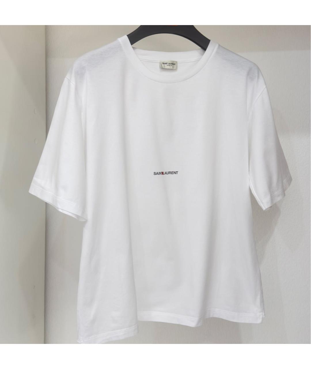 SAINT LAURENT Белая хлопковая футболка, фото 2