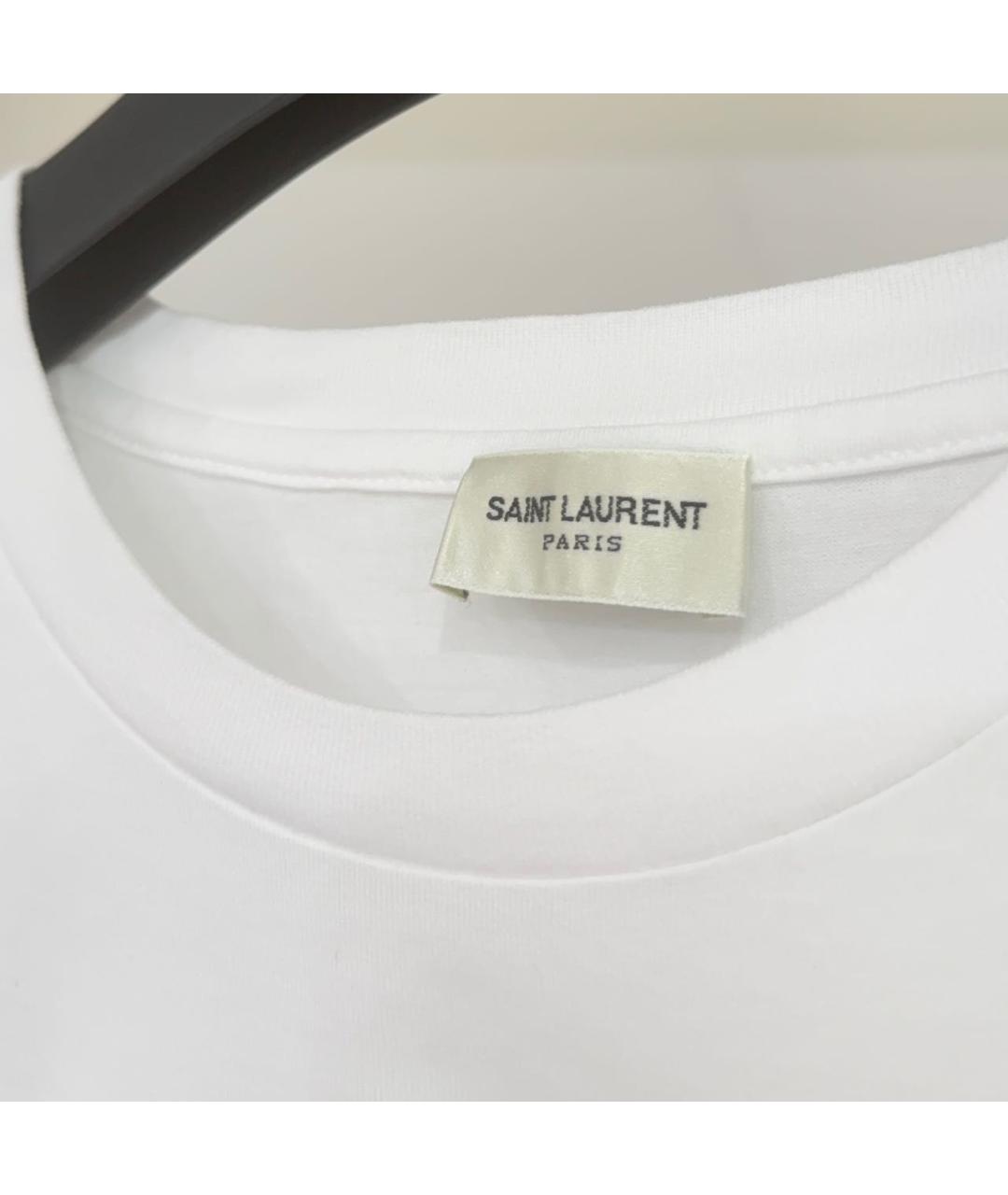 SAINT LAURENT Белая хлопковая футболка, фото 7