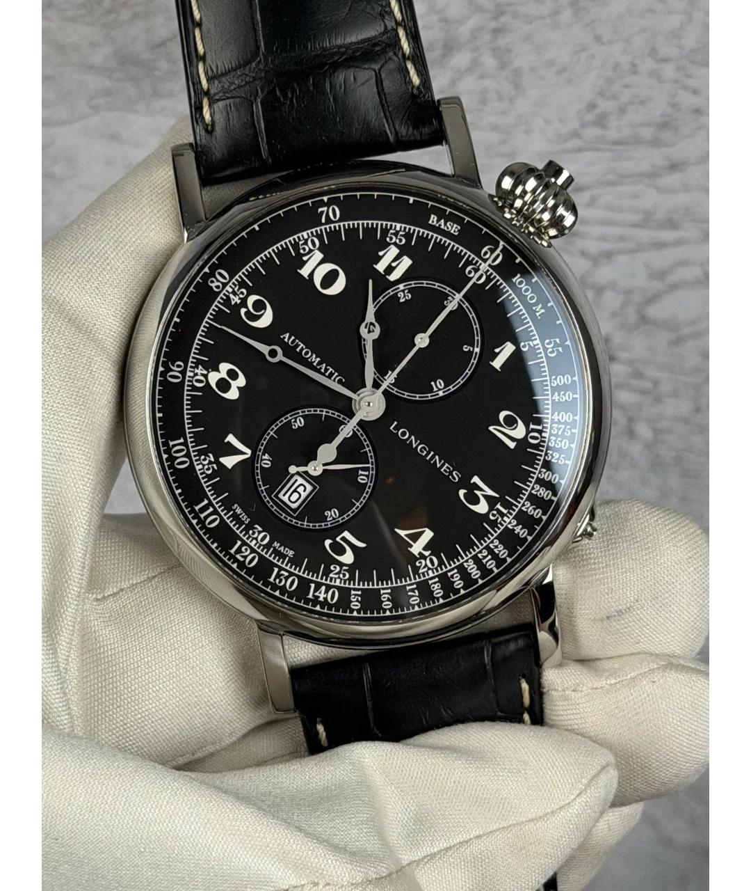 LONGINES Черные металлические часы, фото 2