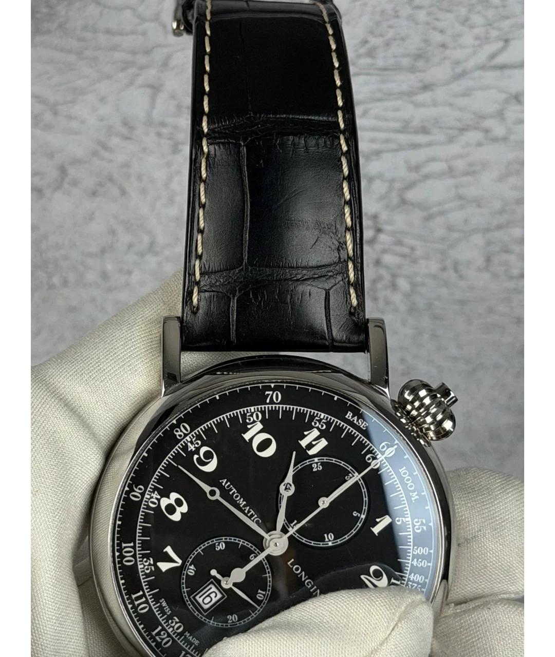 LONGINES Черные металлические часы, фото 5