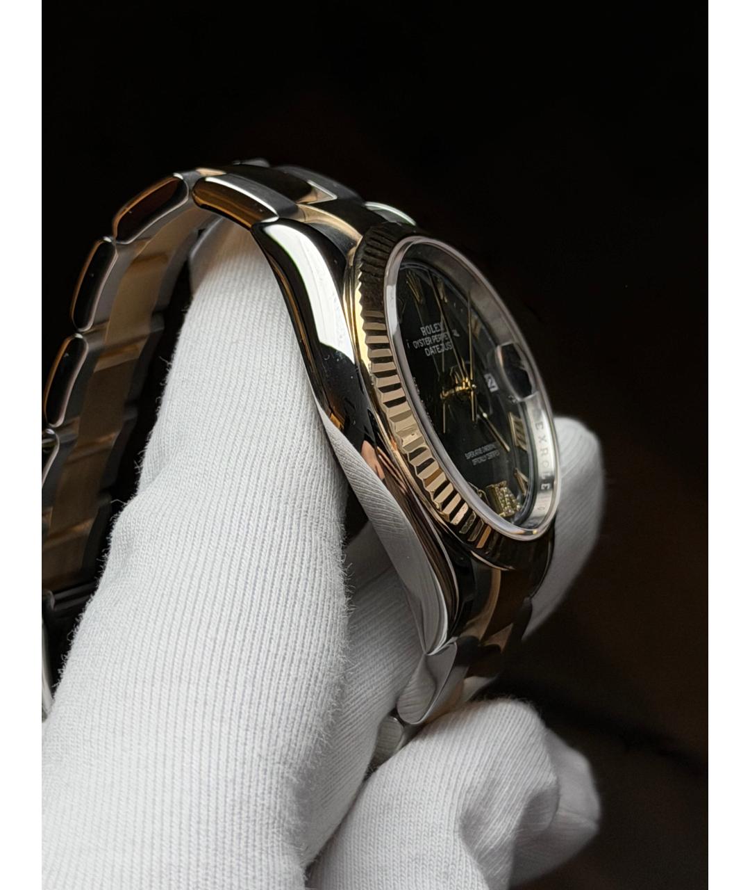 ROLEX Зеленые часы из желтого золота, фото 5