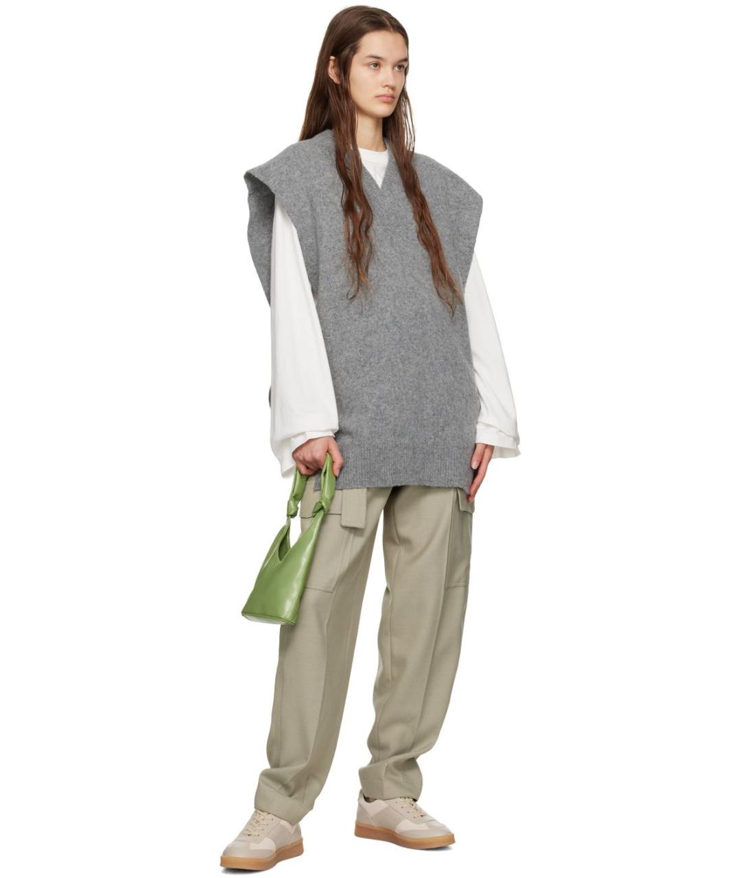 MM6 MAISON MARGIELA Зеленая кожаная сумка тоут, фото 3