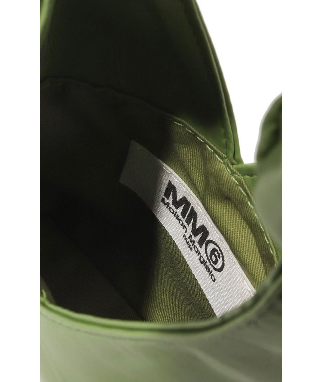 MM6 MAISON MARGIELA Зеленая кожаная сумка тоут, фото 6