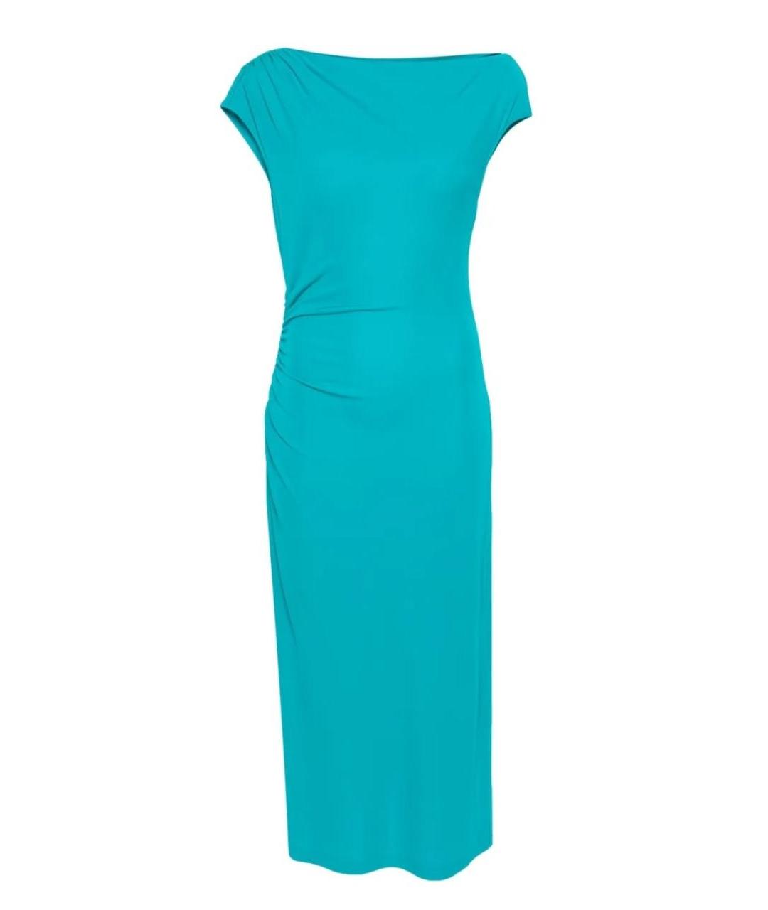 ALBERTA FERRETTI Бирюзовое коктейльное платье, фото 1