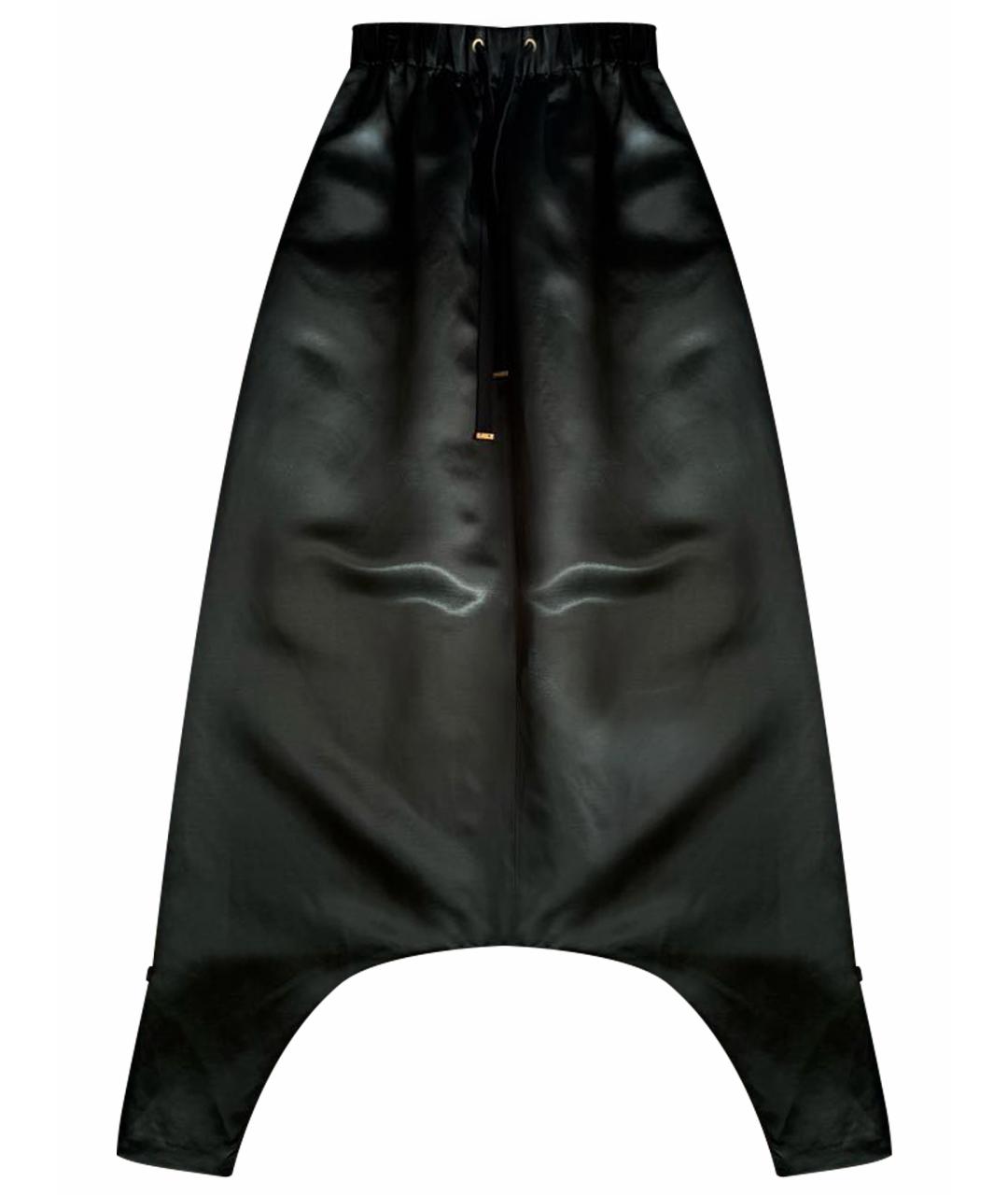 SCHIAPARELLI Антрацитовые шелковые брюки широкие, фото 1