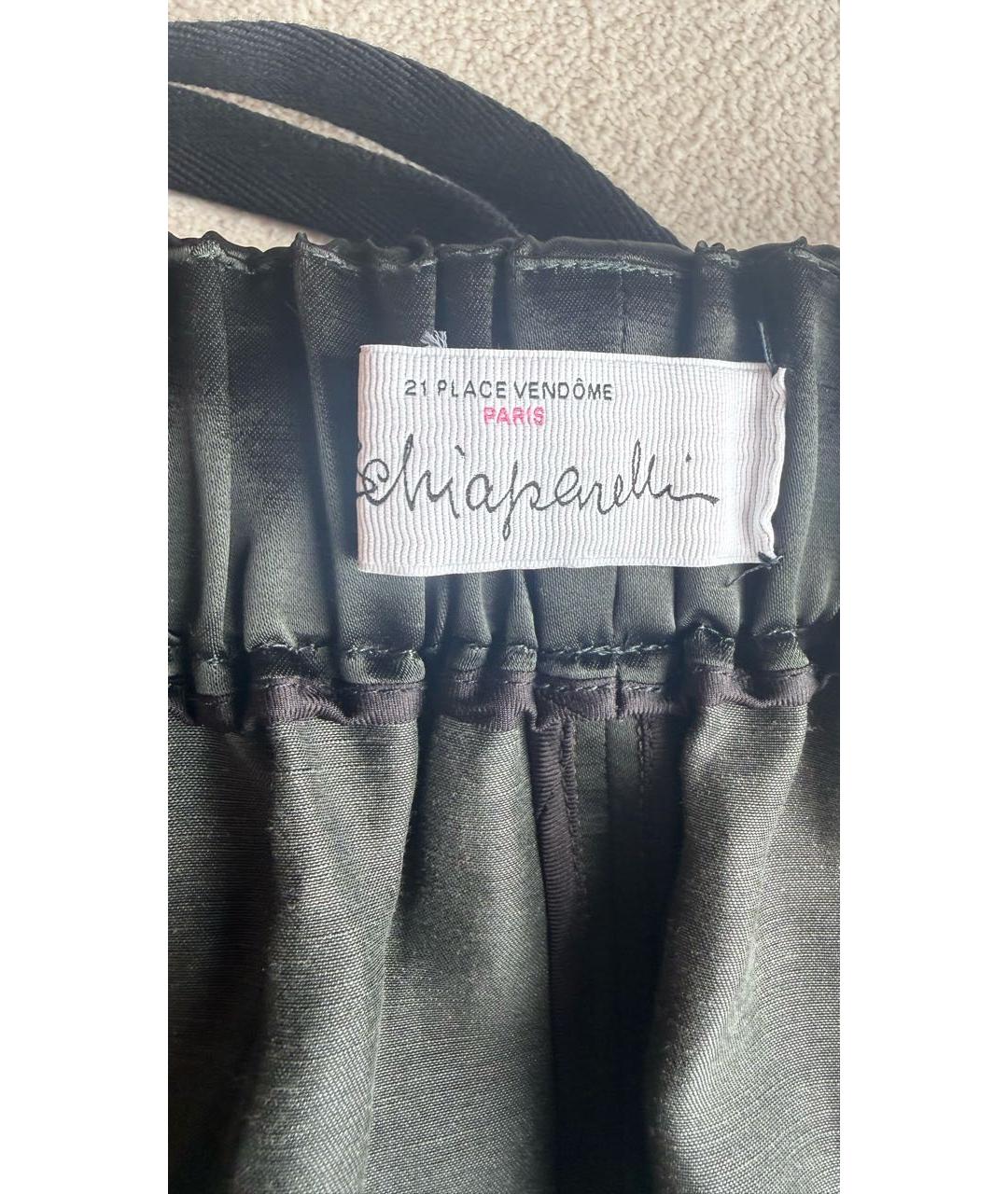 SCHIAPARELLI Антрацитовые шелковые брюки широкие, фото 3