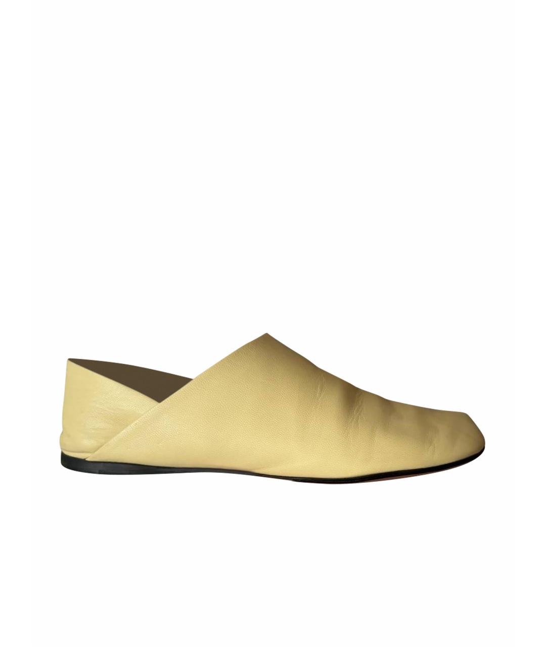 LOEWE Желтые кожаные лоферы, фото 1