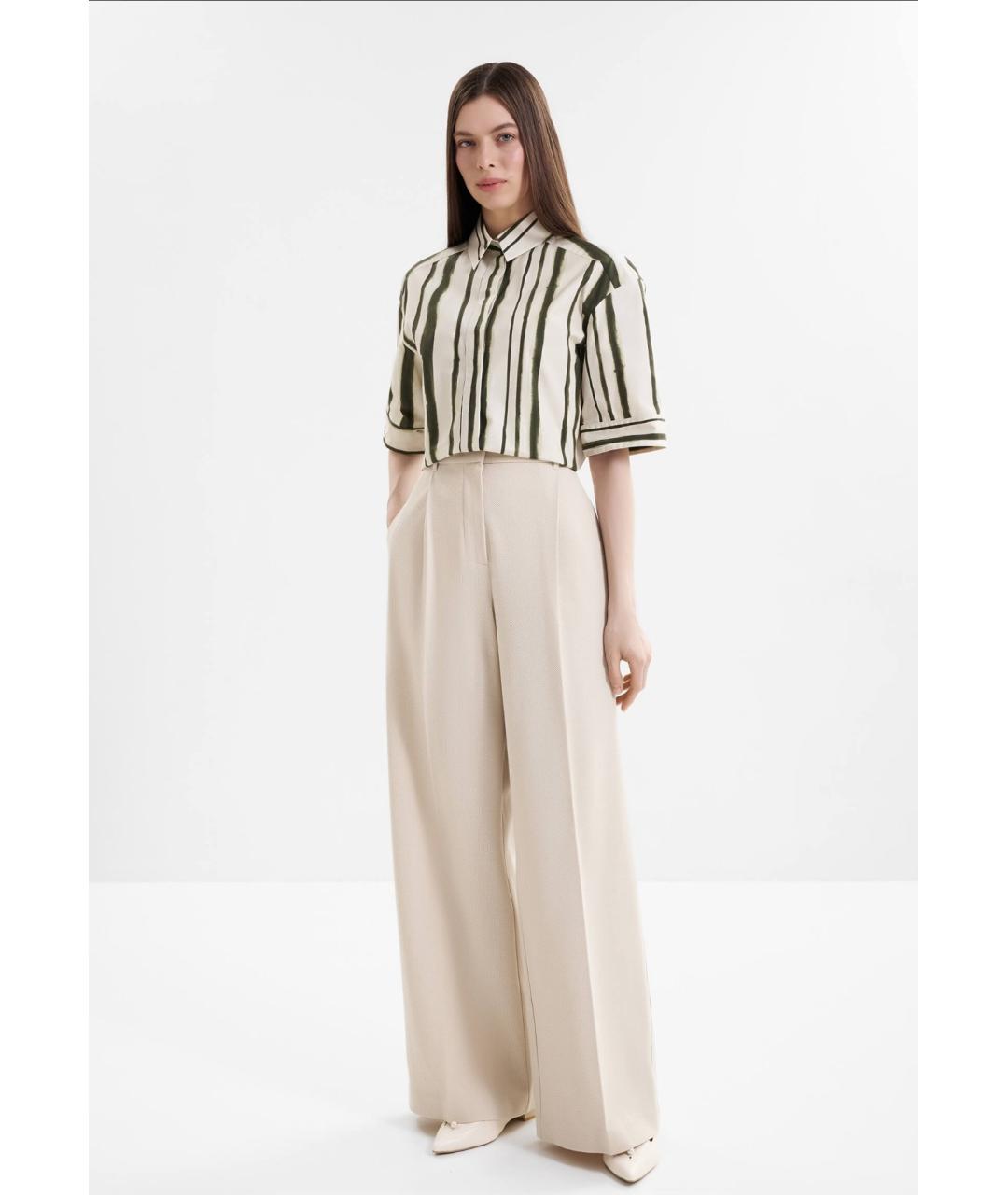 MAX MARA Бежевые полиамидовые брюки широкие, фото 4