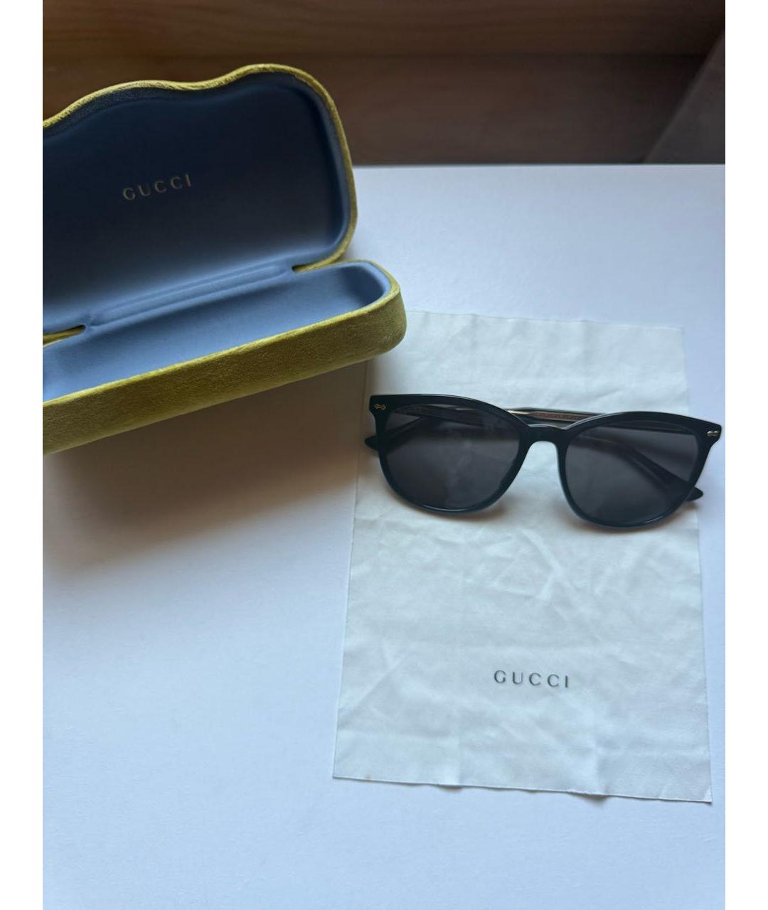 GUCCI Черные пластиковые солнцезащитные очки, фото 8