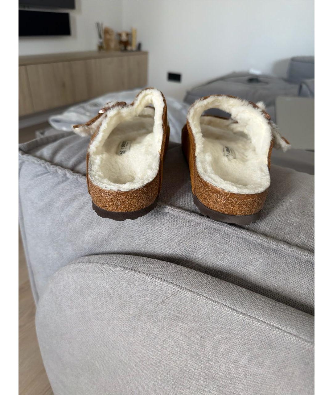 BIRKENSTOCK Коричневые замшевые шлепанцы, фото 4