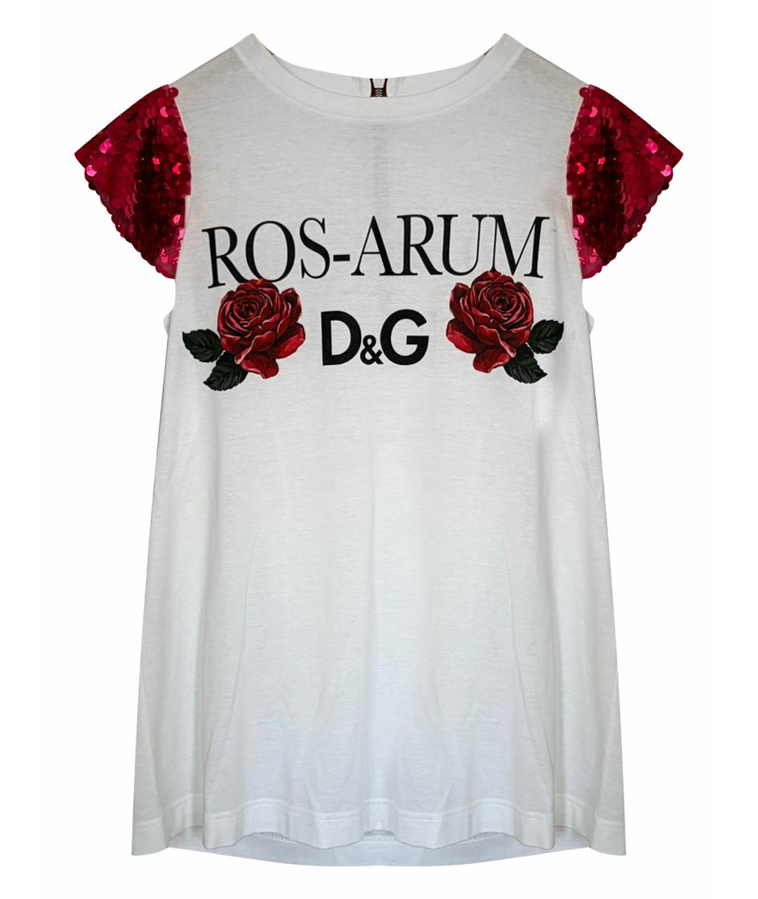 DOLCE&GABBANA Белая хлопковая футболка, фото 1