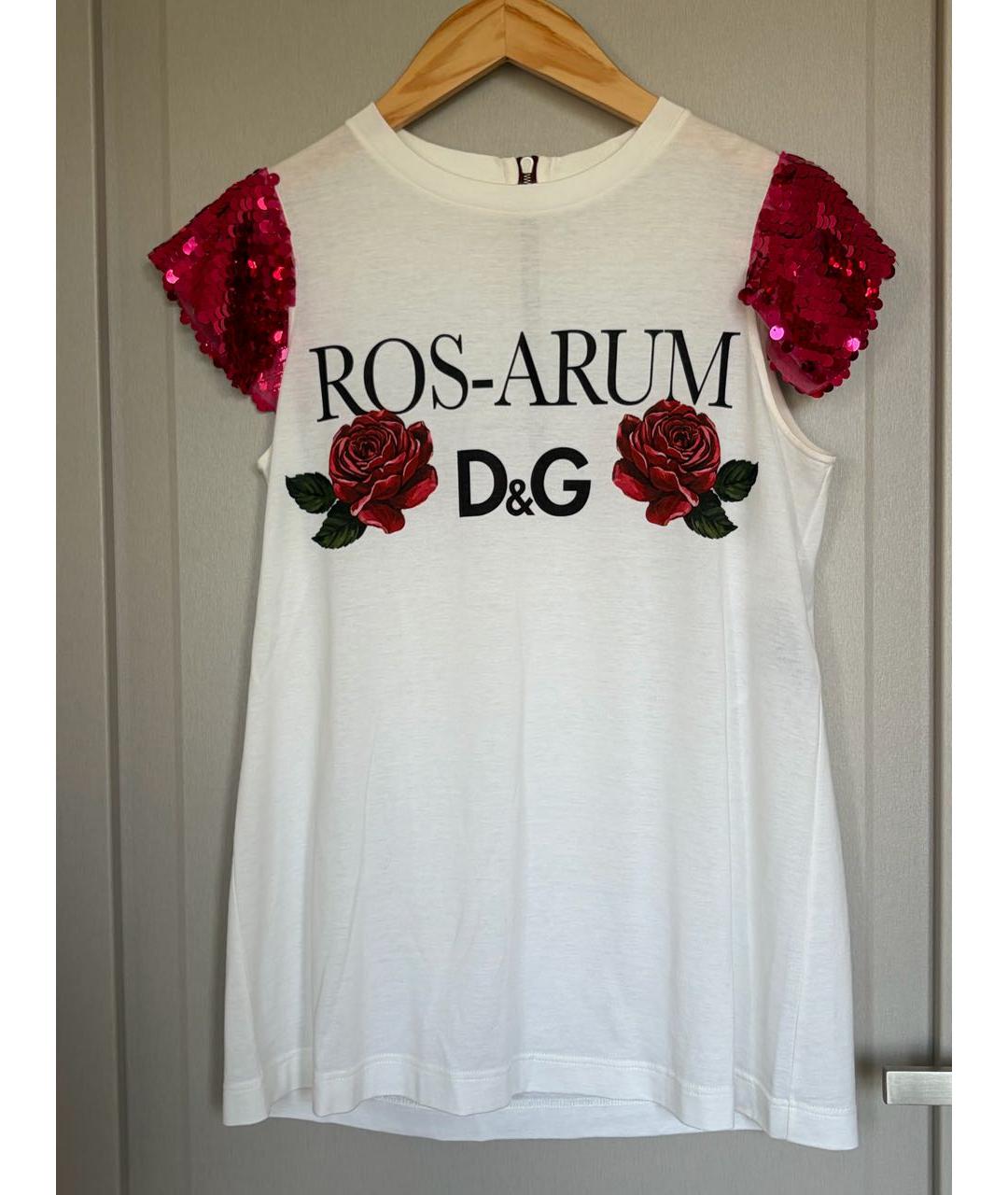 DOLCE&GABBANA Белая хлопковая футболка, фото 9