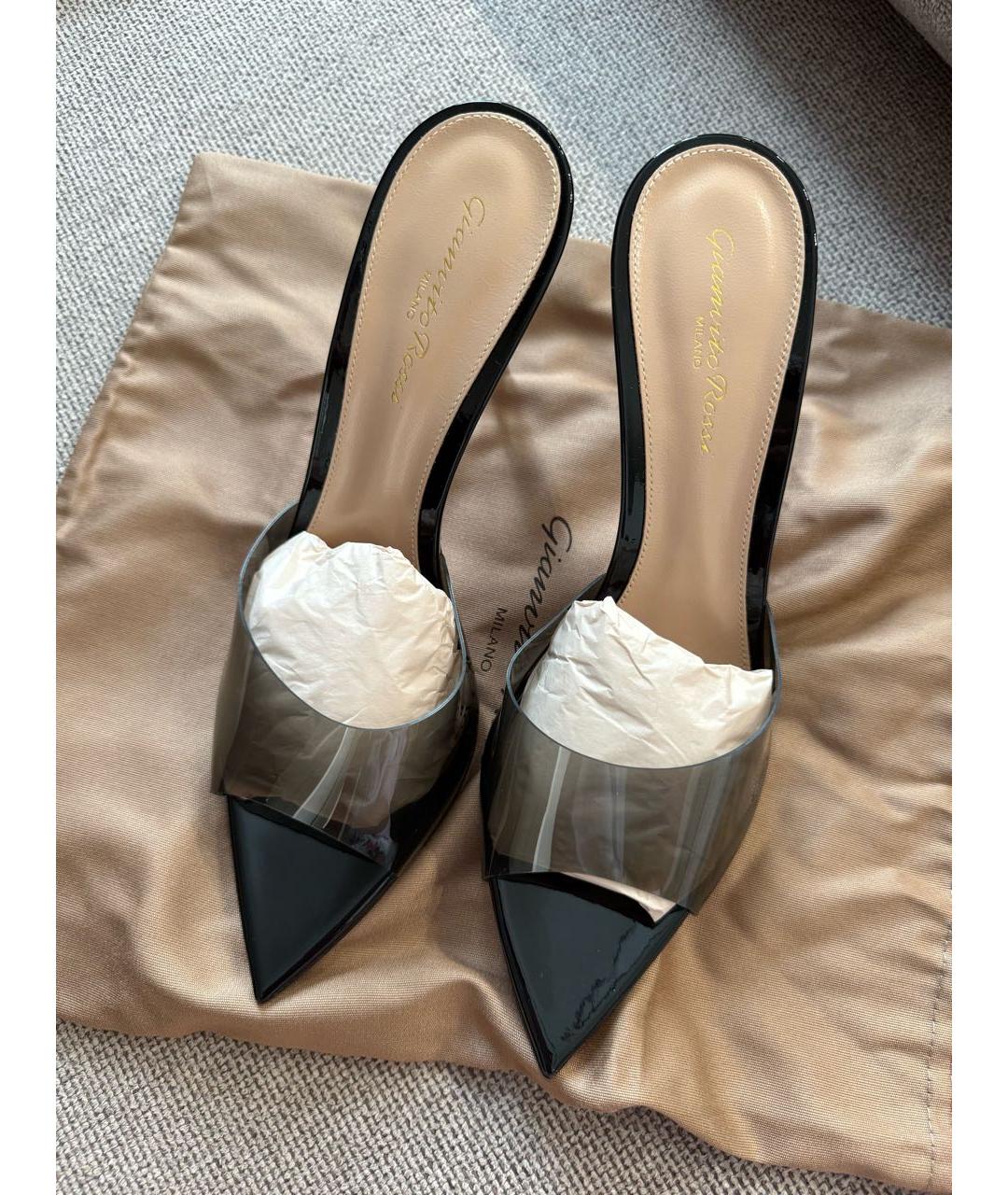 GIANVITO ROSSI Черные мюли из лакированной кожи, фото 2
