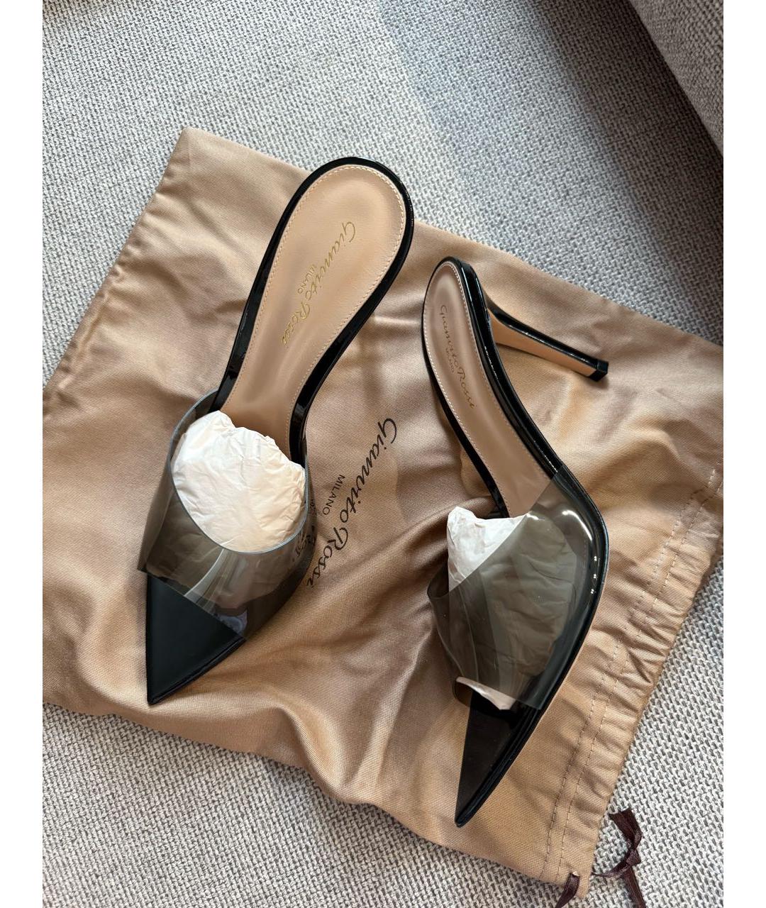 GIANVITO ROSSI Черные мюли из лакированной кожи, фото 7