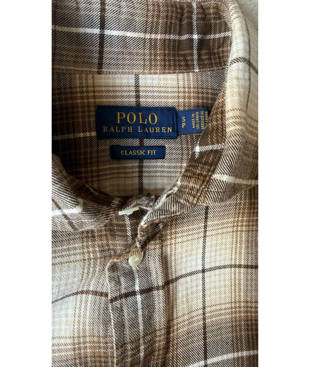 POLO RALPH LAUREN Коричневая хлопковая рубашка, фото 3