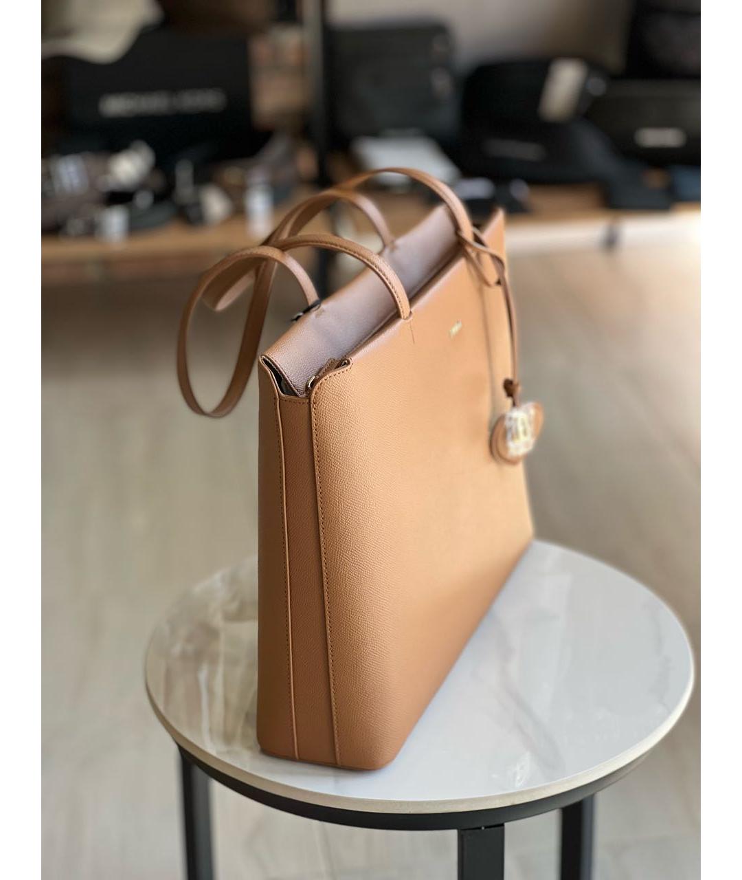 FURLA Коричневая кожаная сумка через плечо, фото 2