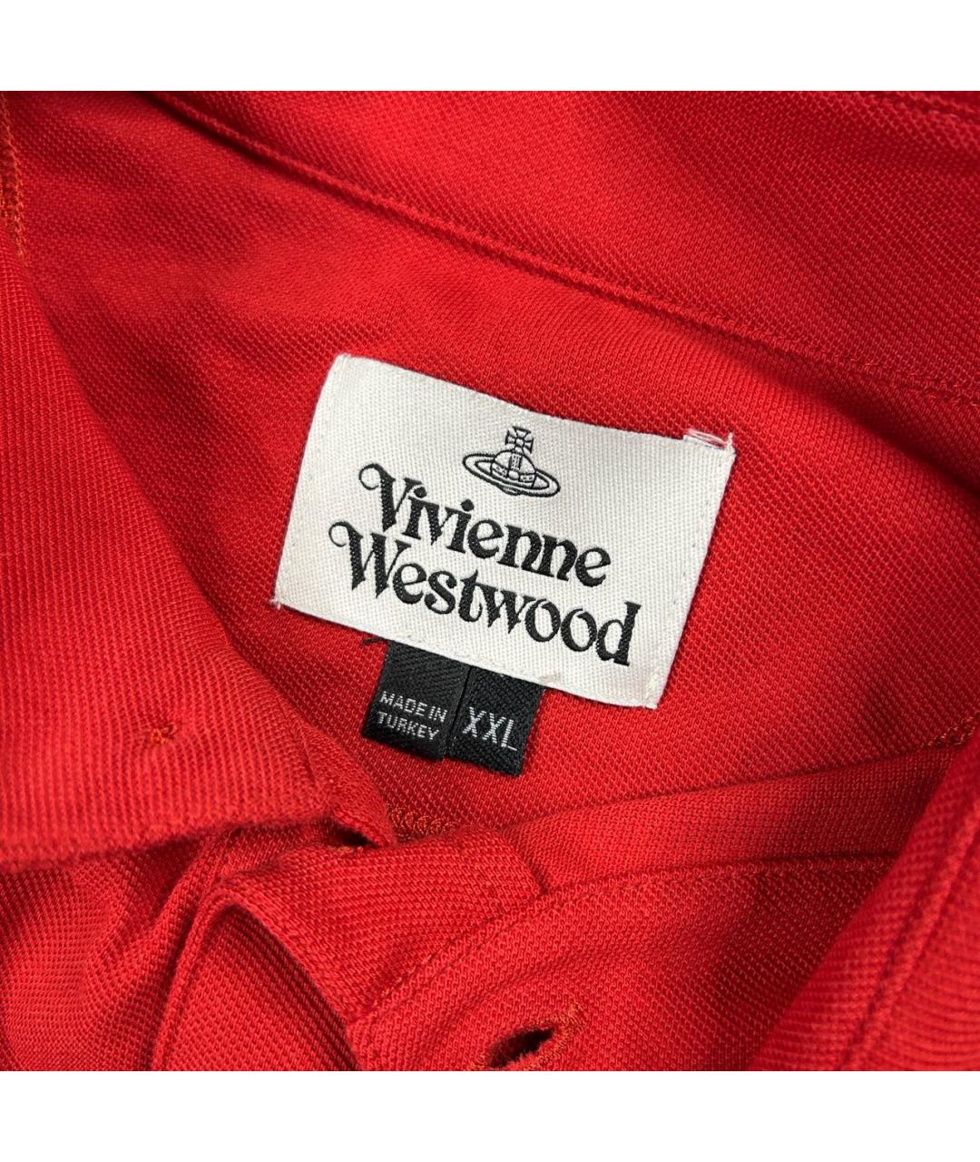 VIVIENNE WESTWOOD Красное хлопковое поло с длинным рукавом, фото 6