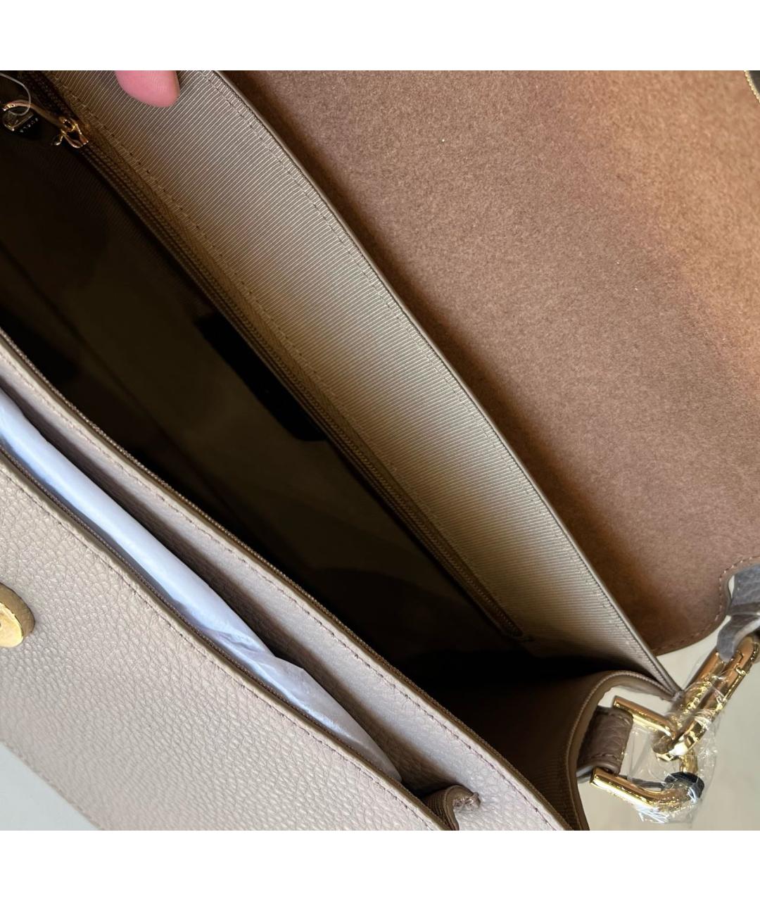 FURLA Бежевая кожаная сумка через плечо, фото 4
