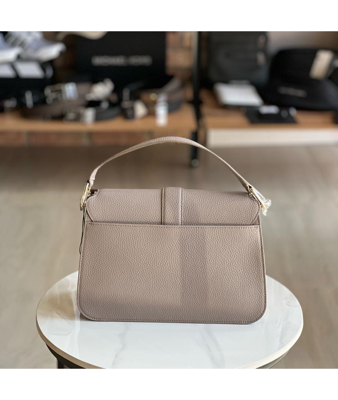FURLA Бежевая кожаная сумка через плечо, фото 3