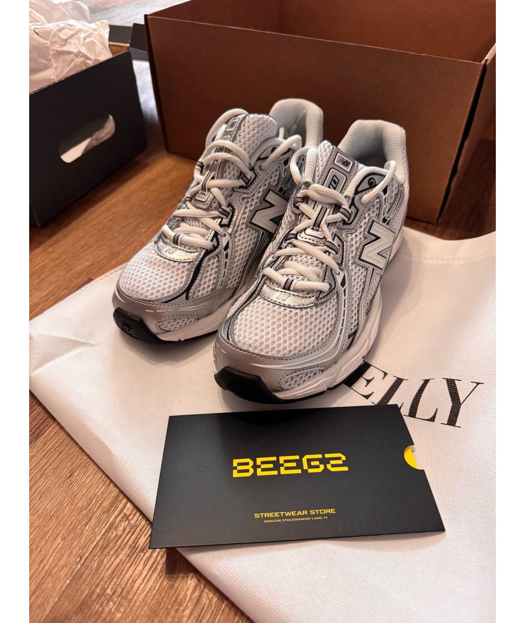NEW BALANCE Белые текстильные кроссовки, фото 3