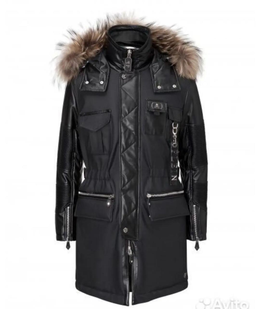 PHILIPP PLEIN Черная полиамидовая парка, фото 1