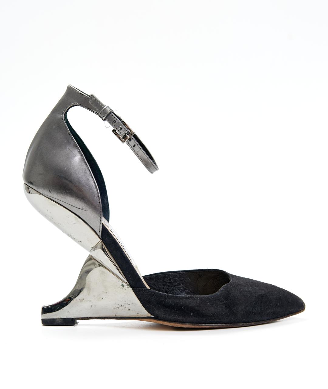 JIMMY CHOO Черные замшевые туфли, фото 5