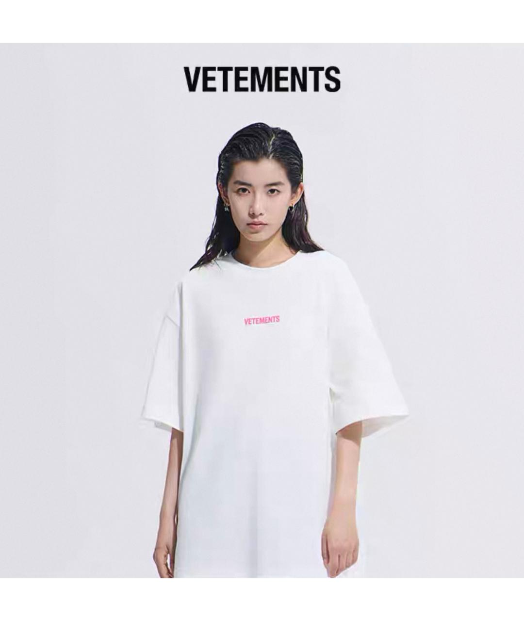 VETEMENTS Белая хлопковая футболка, фото 3