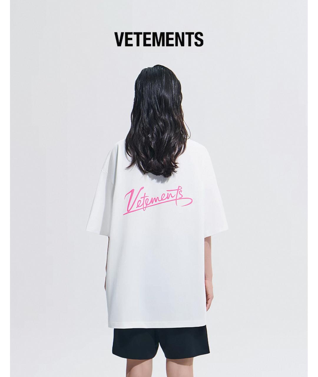 VETEMENTS Белая хлопковая футболка, фото 2