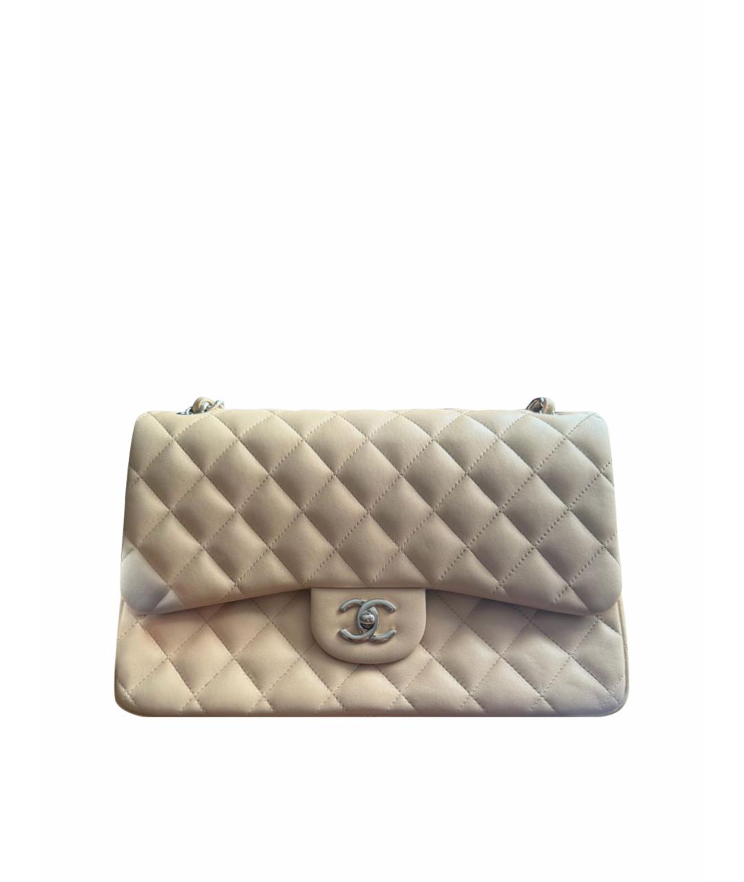CHANEL Бежевая кожаная сумка через плечо, фото 1