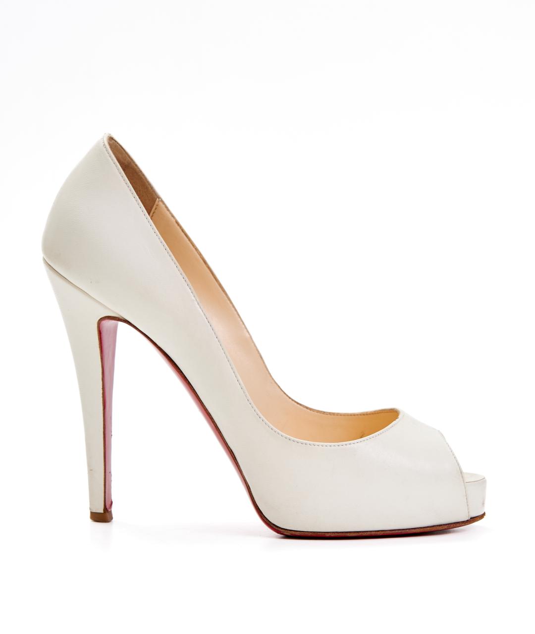 CHRISTIAN LOUBOUTIN Бежевые кожаные туфли, фото 7