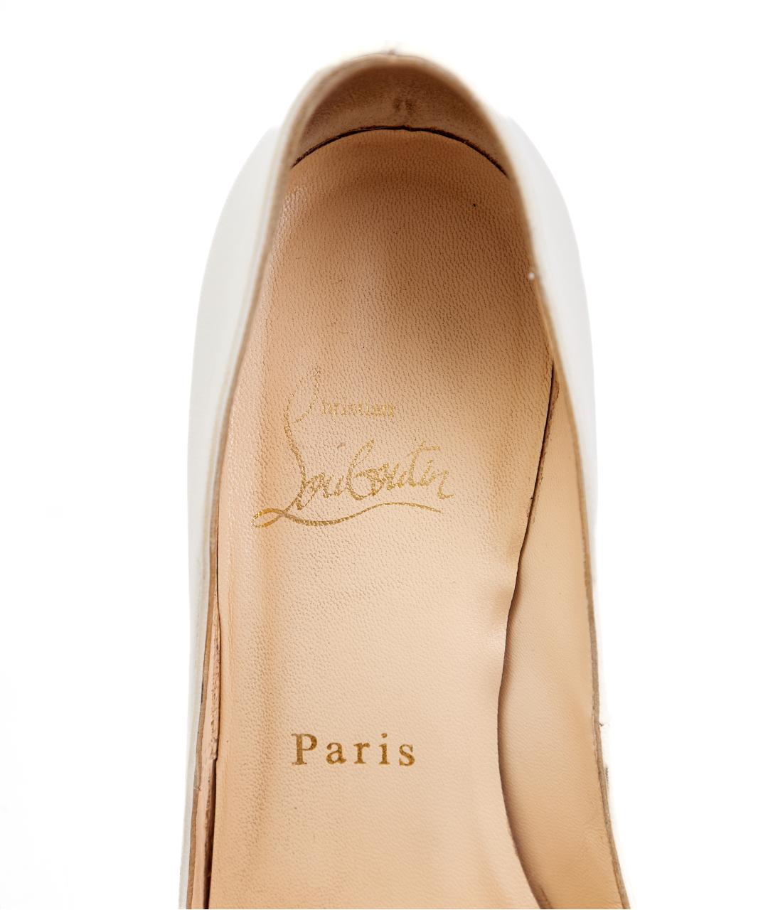 CHRISTIAN LOUBOUTIN Бежевые кожаные туфли, фото 4