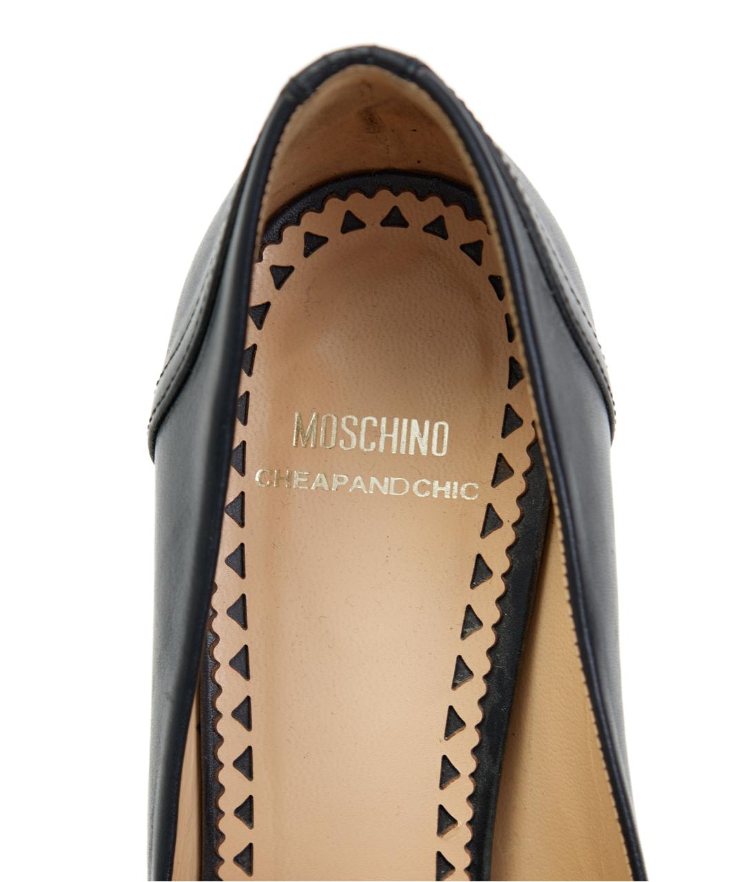 MOSCHINO Черные кожаные туфли, фото 3