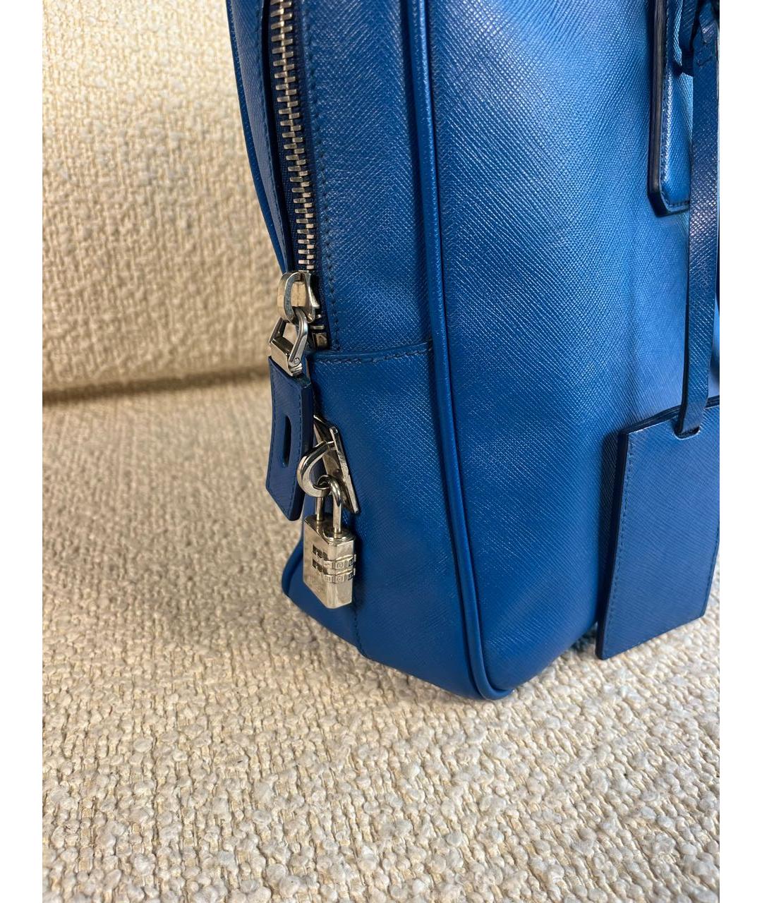 PRADA Синий кожаный портфель, фото 8