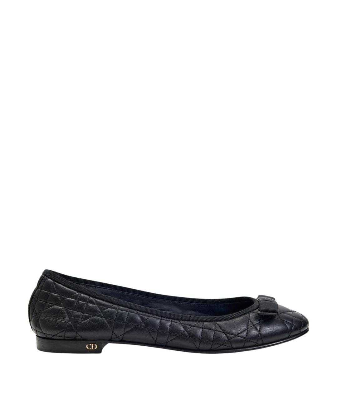 CHRISTIAN DIOR Черные кожаные балетки, фото 1