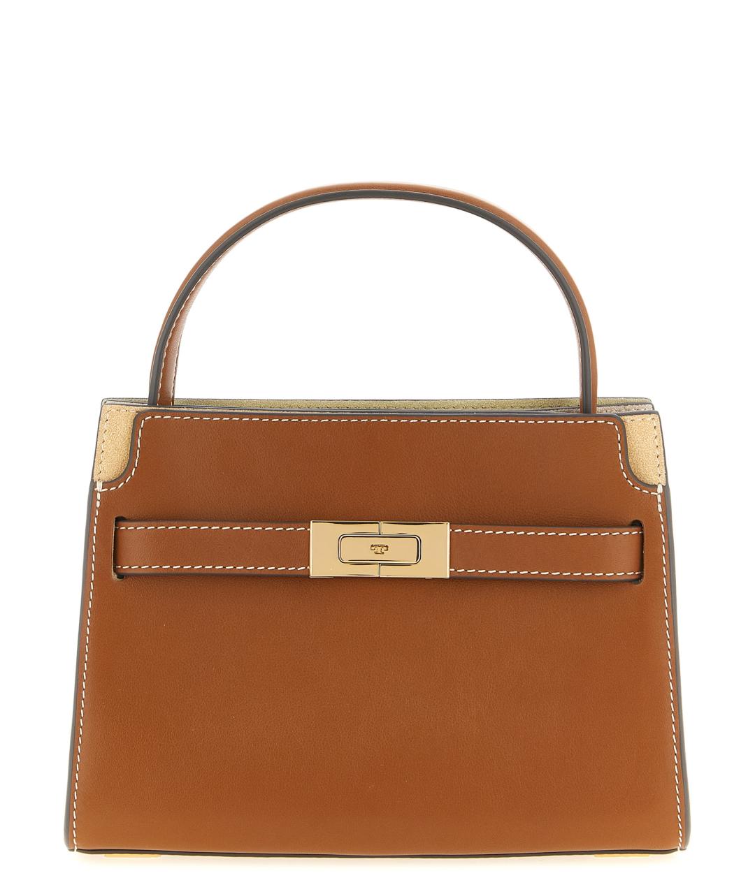 TORY BURCH Коричневая кожаная сумка с короткими ручками, фото 1