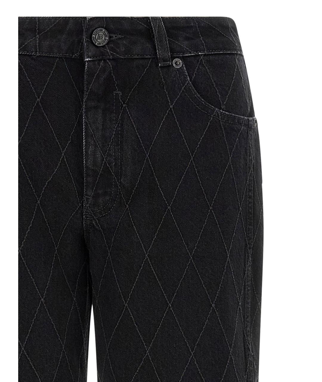 BALMAIN Черные хлопковые прямые джинсы, фото 3