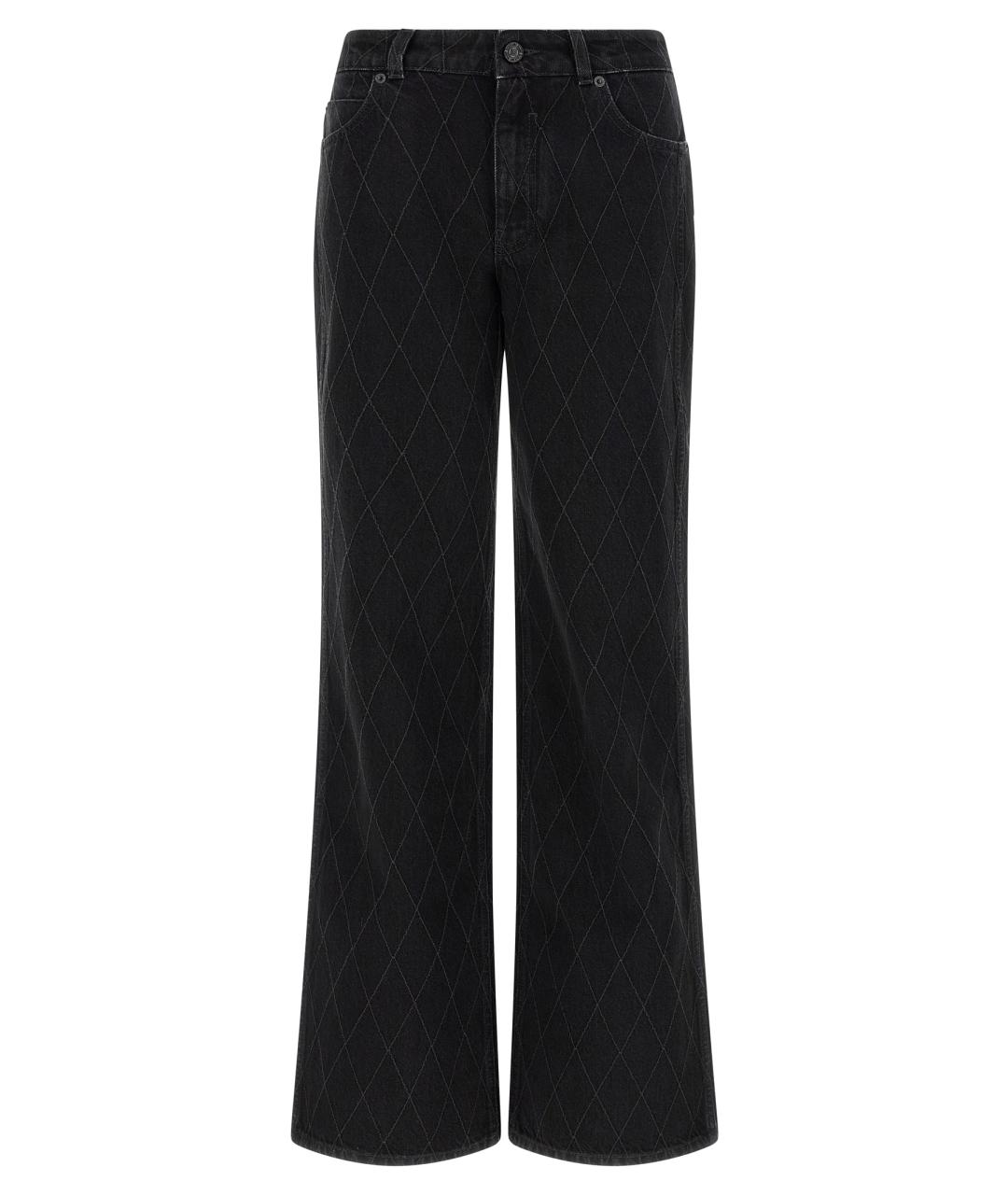 BALMAIN Черные хлопковые прямые джинсы, фото 1