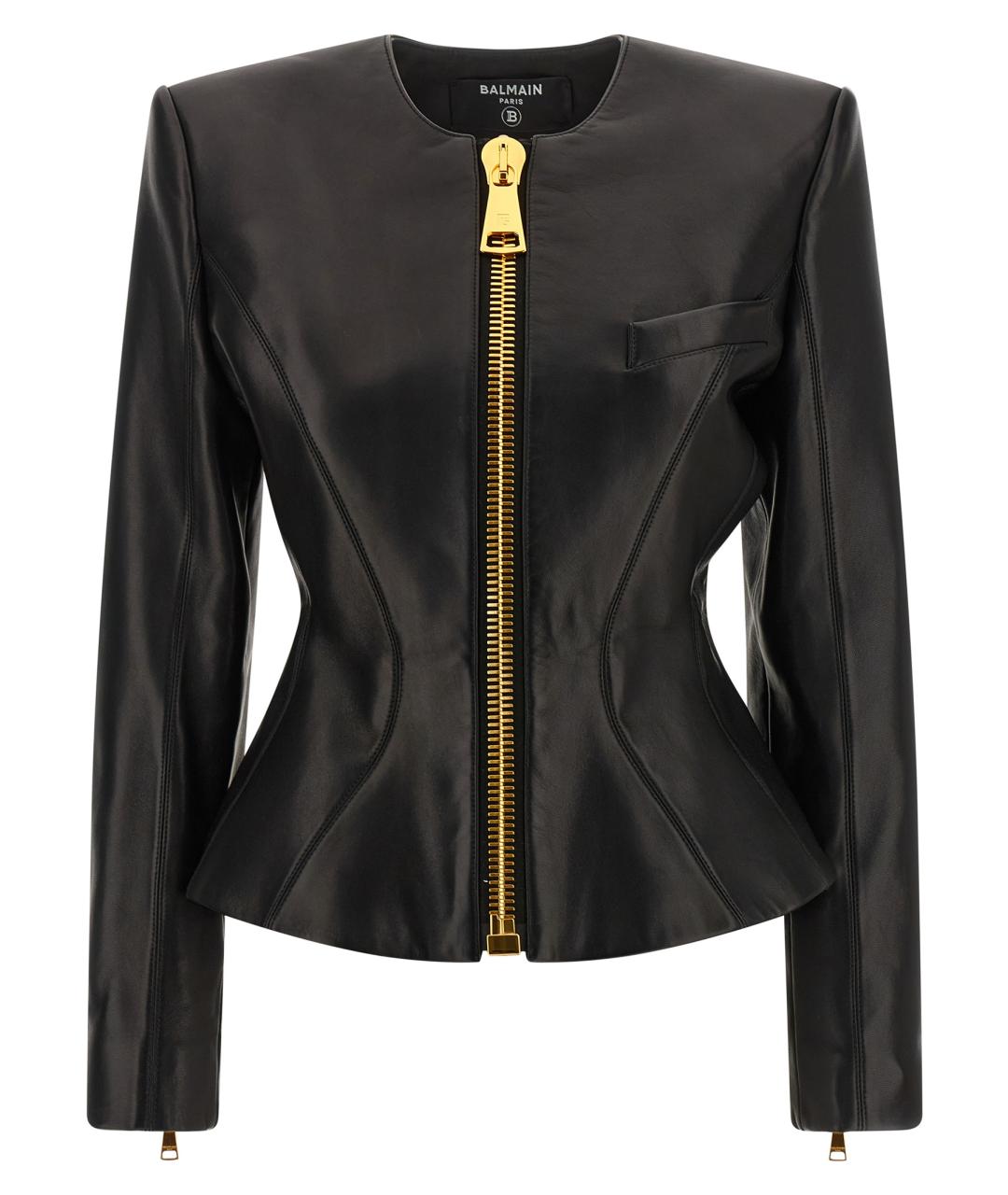BALMAIN Черная кожаная куртка, фото 1