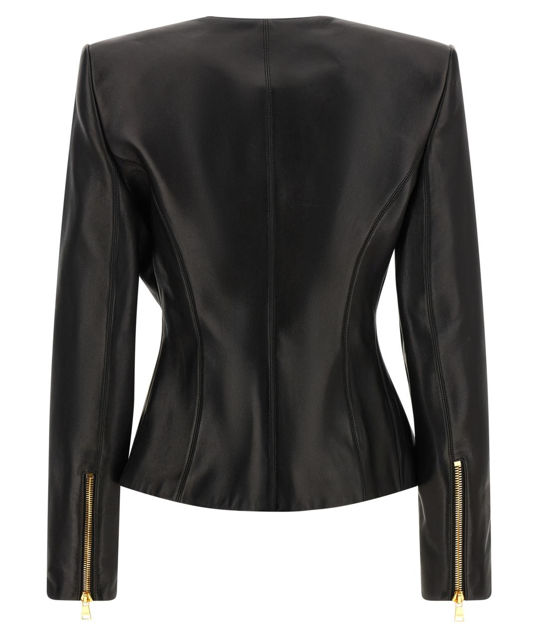 BALMAIN Черная кожаная куртка, фото 2