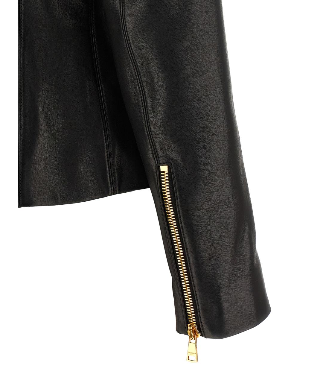 BALMAIN Черная кожаная куртка, фото 4