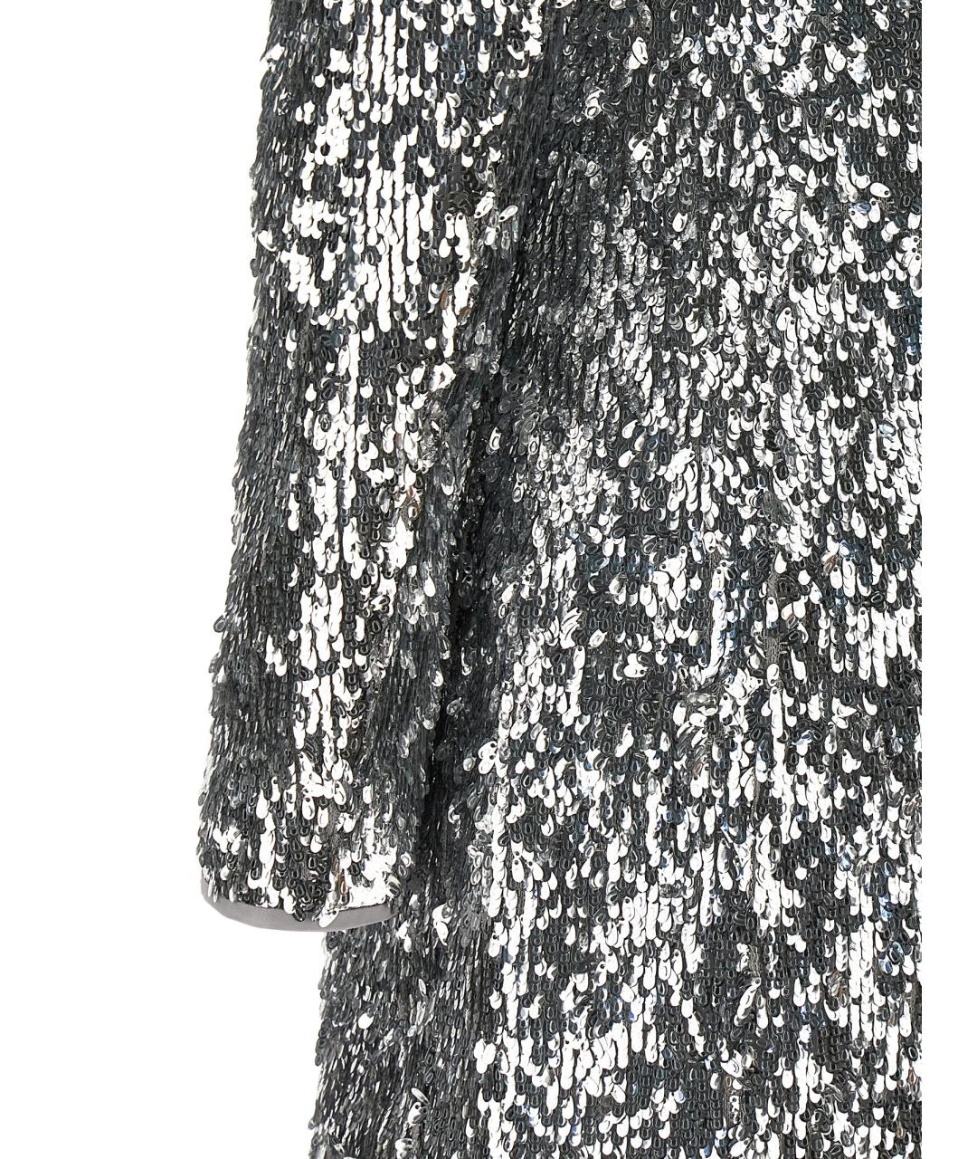 BALMAIN Серебряное полиэстеровое коктейльное платье, фото 4