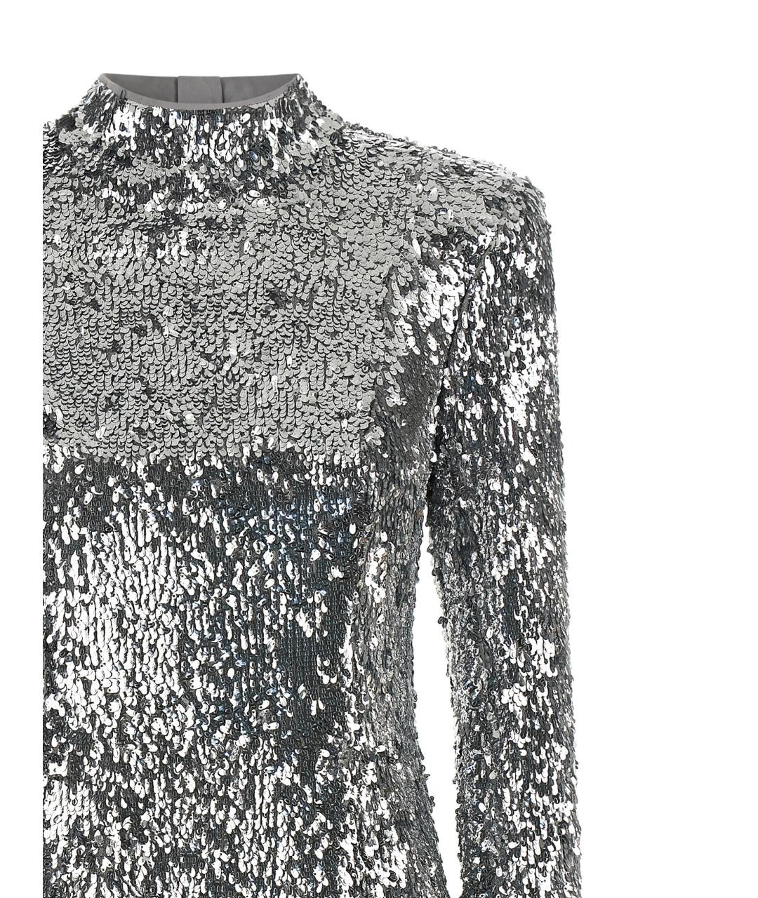 BALMAIN Серебряное полиэстеровое коктейльное платье, фото 3