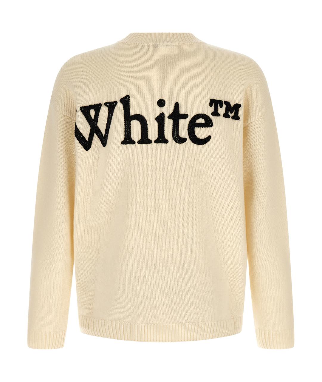 OFF-WHITE Белый шерстяной джемпер / свитер, фото 2