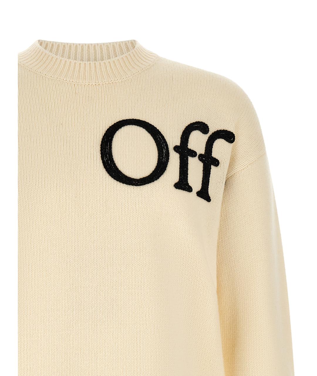 OFF-WHITE Белый шерстяной джемпер / свитер, фото 3