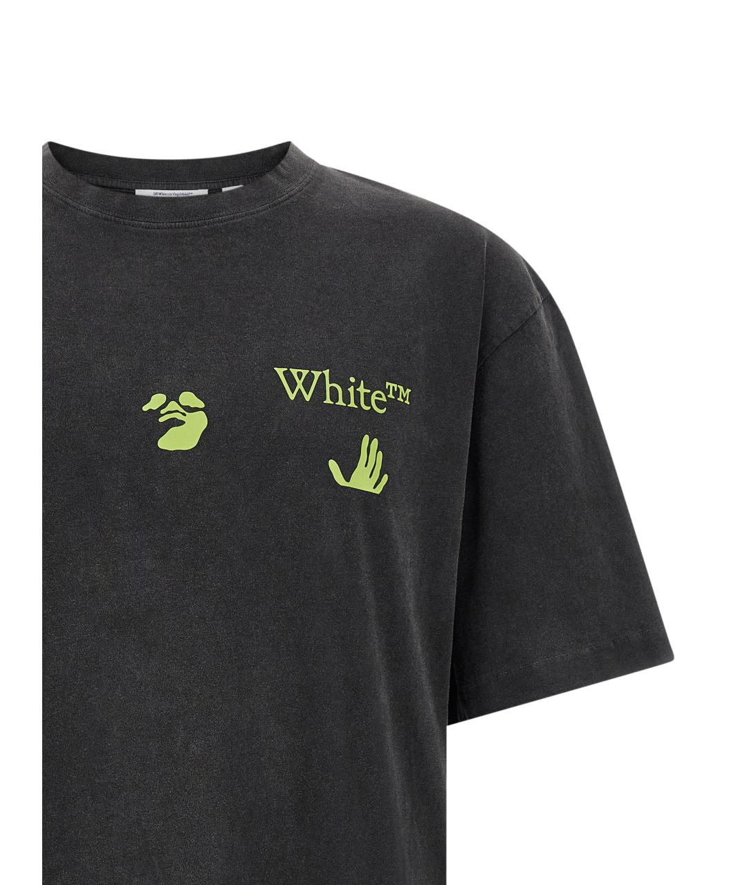 OFF-WHITE Черная хлопковая футболка, фото 3