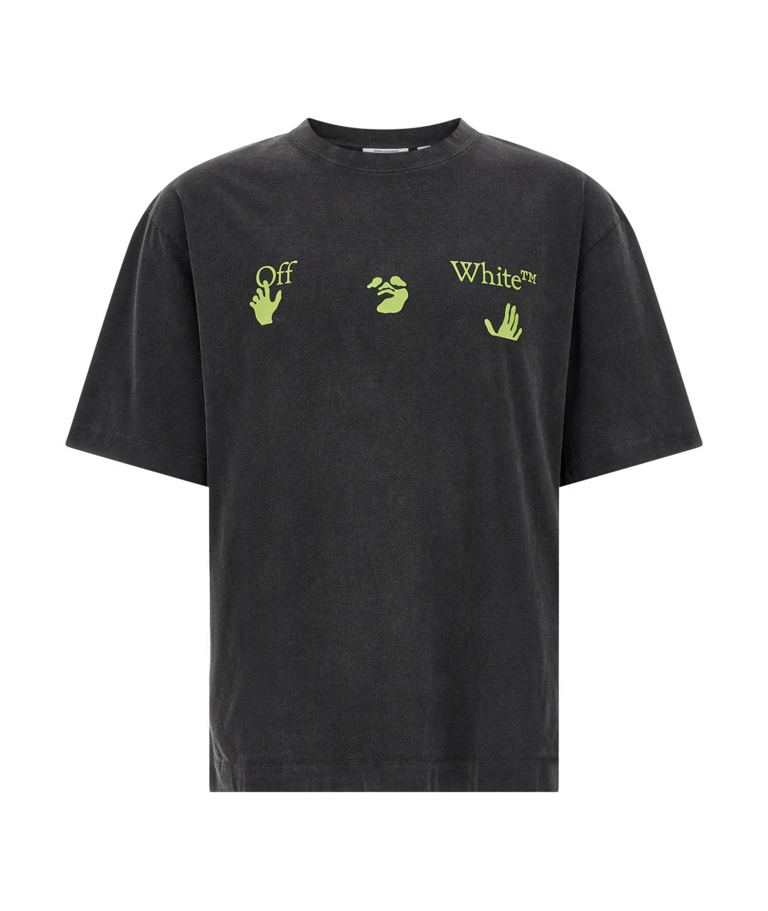 OFF-WHITE Черная хлопковая футболка, фото 1