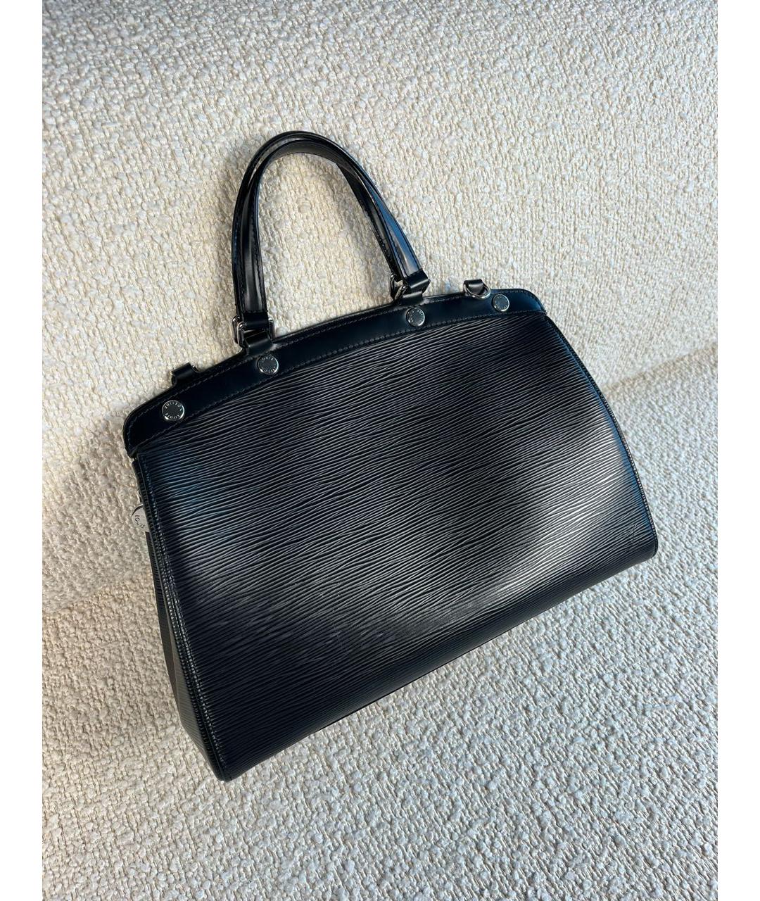 LOUIS VUITTON Черная кожаная сумка тоут, фото 2