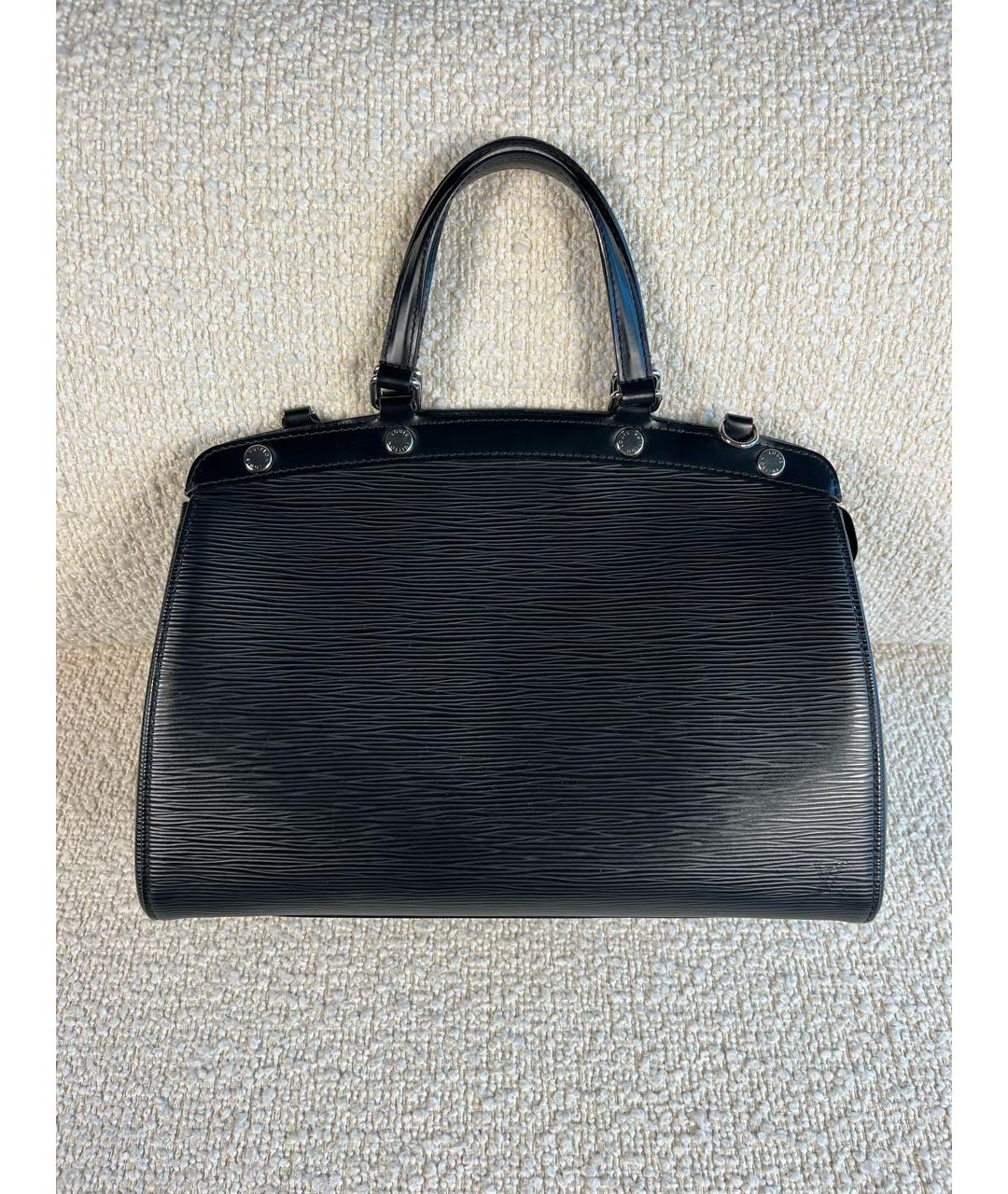 LOUIS VUITTON Черная кожаная сумка тоут, фото 9